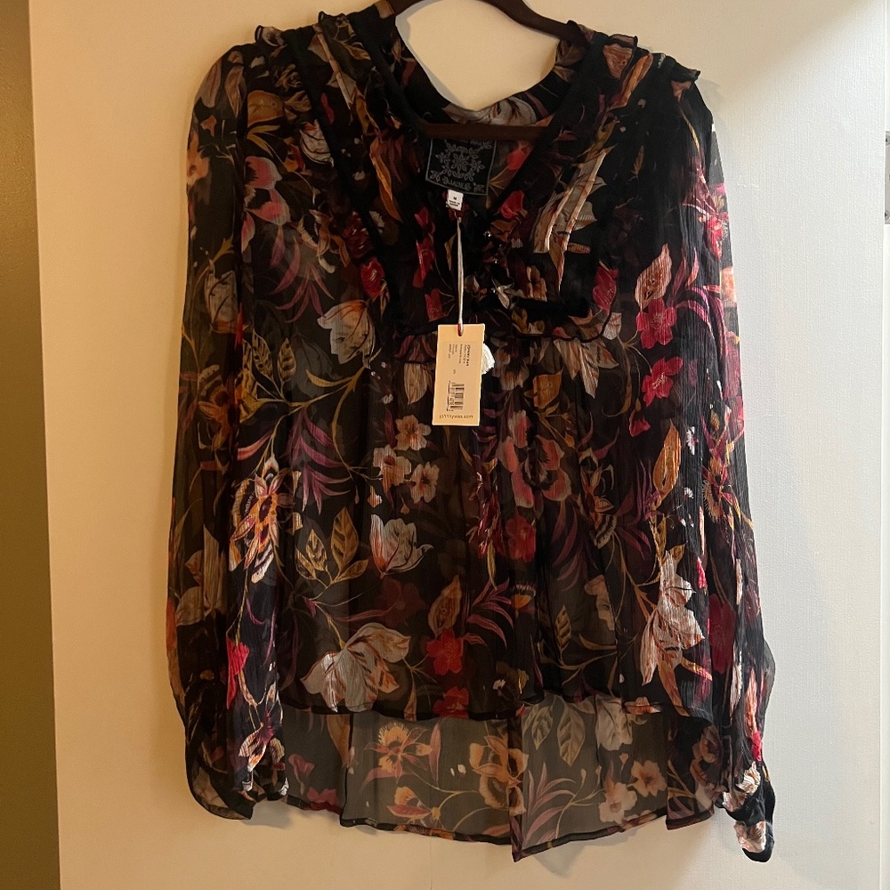 Johnny Was sheer blouse TAGS ON